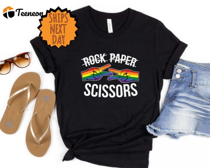 Rock Paper Scissors Apparel, Homosexual Couple, Lgbtq Awareness Shirt, Pride Flag Tshirt, Gift For Feminist, Love Is Love Shirt, Lgbtq Shirt 1