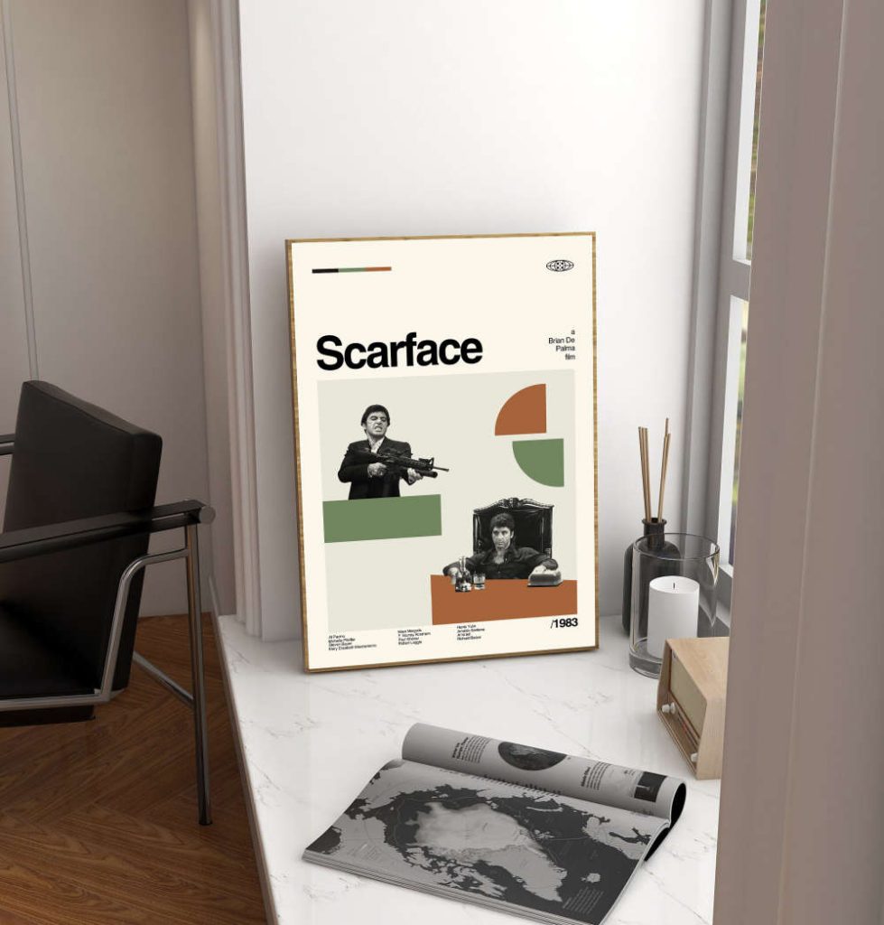 Scarface Poster For Home Decor Gift - Brian De Palma Film - Classic Poster For Home Decor Gift - Retro Poster For Home Decor Gifts - Minimal Art - Modern Vintage - Move Gifts - Favorite Movie 6