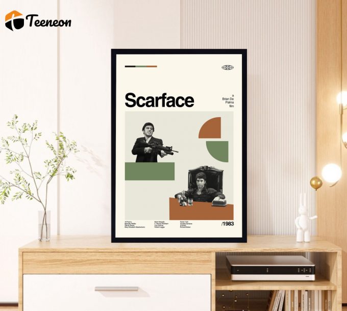 Scarface Poster For Home Decor Gift - Brian De Palma Film - Classic Poster For Home Decor Gift - Retro Poster For Home Decor Gifts - Minimal Art - Modern Vintage - Move Gifts - Favorite Movie 1