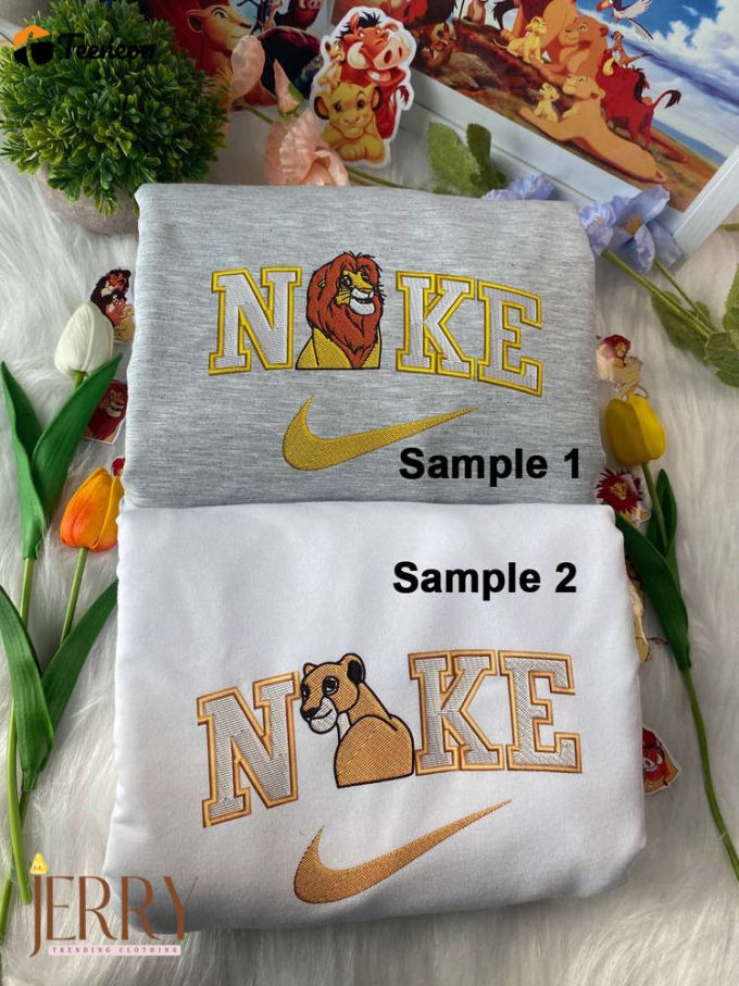 Simba And Nala The Lion King Disney Nike Embroidered Sweatshirts 1