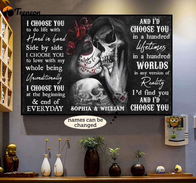 Skull Canvas &Amp;Amp; Poster For Home Decor Gift Nhn 1