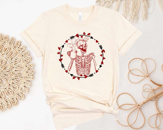 Skull Love Valentine’s Day Shirt: Unique Skeleton Valentine Tee Perfect Gift For Women 2