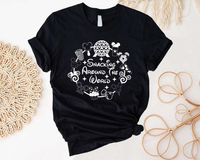 Disney Snacking Around The World Shirt: Fun Family Vacation &Amp; Matching Trip Shirt 3