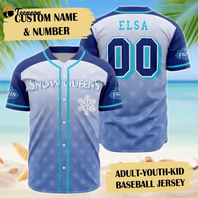 Snow &Amp;Amp; Ice Princess Baseball Jersey: Magical Princess Movie Shirt For A Charming Game! 1