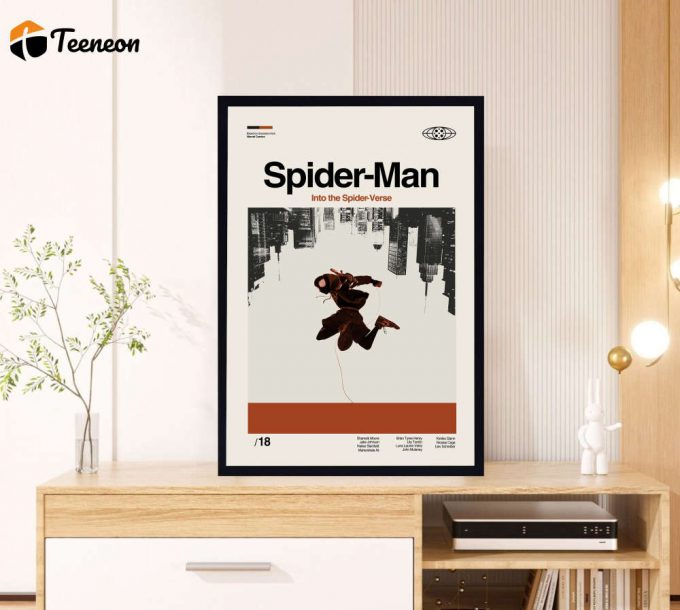 Spider-Man Movie - Into The Spider-Verse Film - Minimalist Poster For Home Decor Gift - Retro Poster For Home Decor Gift - Vintage Inspired - Midcentury Art - Gifts For Him 1