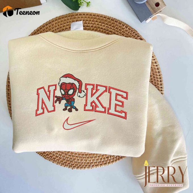 Spider Man Santa Christmas Disney Nike Embroidered Sweatshirt