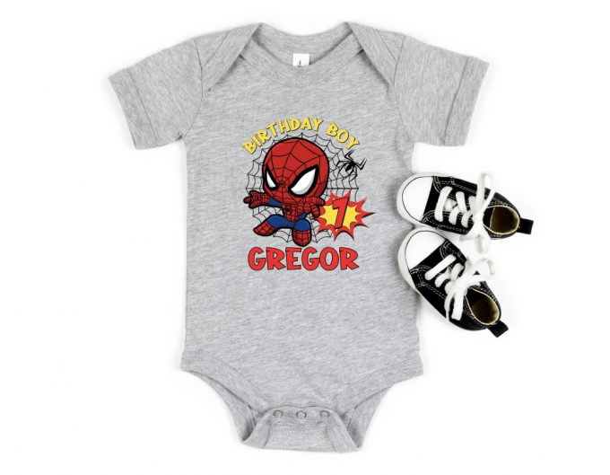 Spiderman Birthday Shirt - Celebrate With Superhero Style Custom Spiderman Party Attire 3