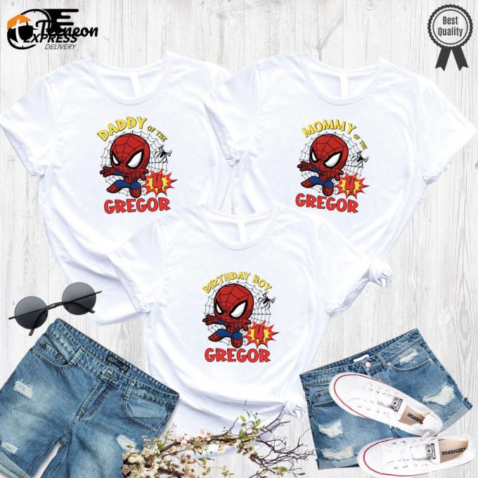 Spiderman Birthday Shirt - Celebrate With Superhero Style Custom Spiderman Party Attire 1