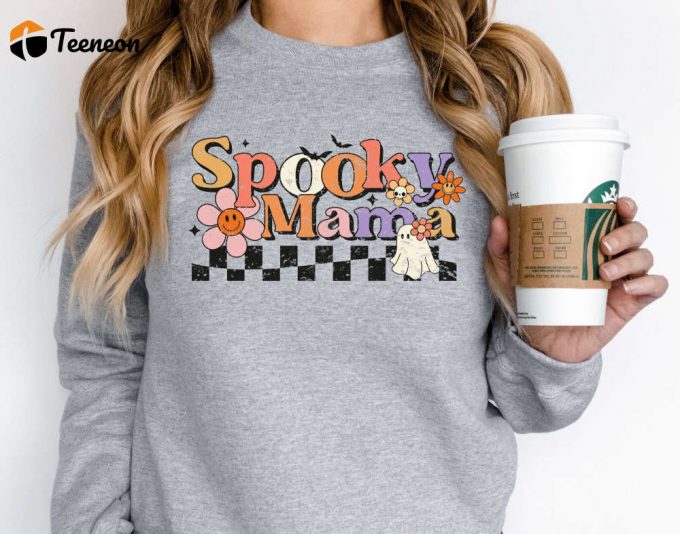 Spooky Mama Sweatshirt: Trendy Mom Halloween Hoodie &Amp;Amp; Sweater For Spooky Season 1