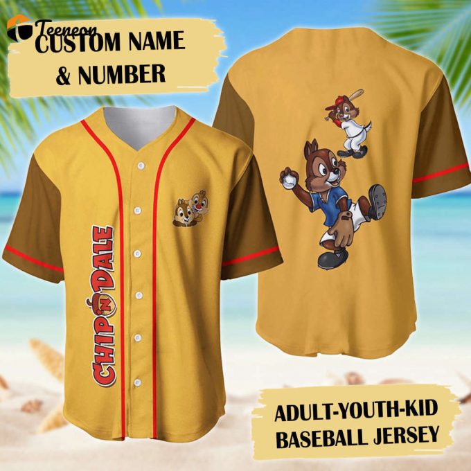 Graphic Yellow Brown Squirrel Baseball Jersey - Fun Cartoon Movie Shirt Perfect Squirrel Gift 1