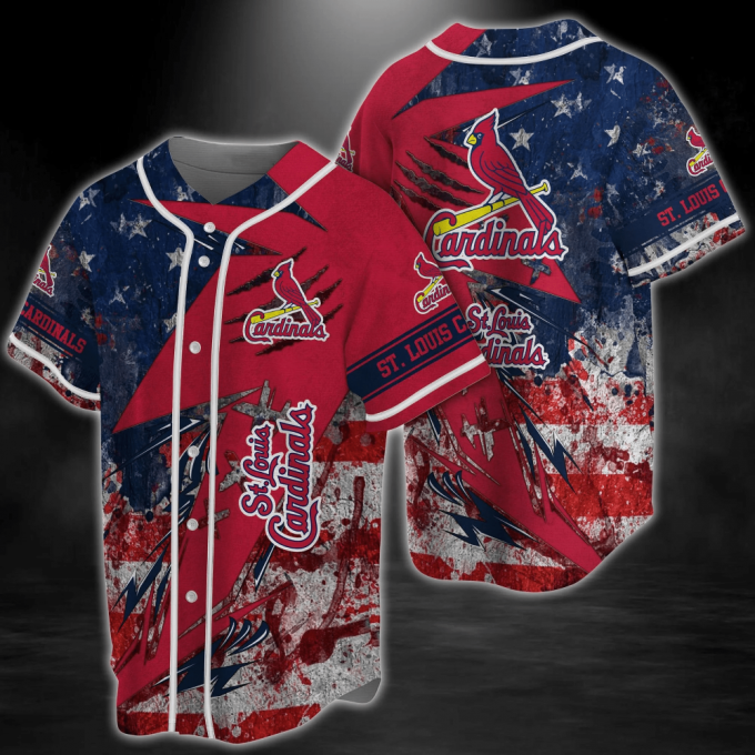 St. Louis Cardinals Mlb Baseball Jersey Shirt Us Flag 2