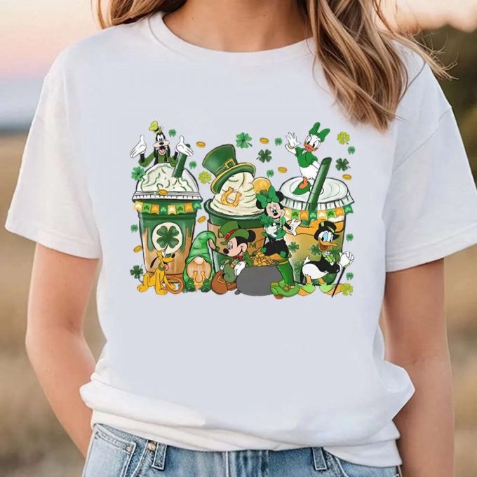 St Patricks Day Coffee Disney T Shirt, Mickey Friends Saint Patrick T Shirt 2