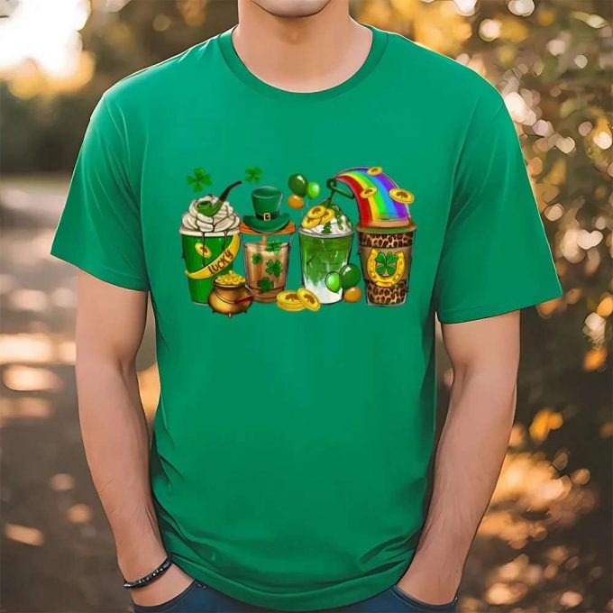 St Patricks Day Coffee Latte T Shirt 2