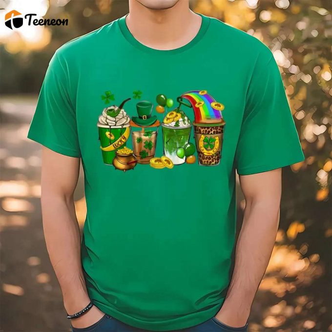 St Patricks Day Coffee Latte T Shirt 1