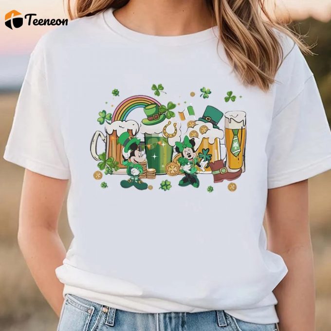 St Patricks Day Disney Beer T Shirt, Mickey Minnie Mouse Beer T Shirt 1