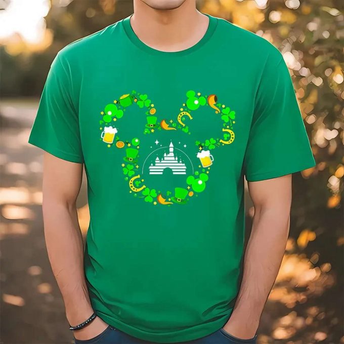 St Patrick’s Day Mickey Mouse Disney Castle T Shirt 2