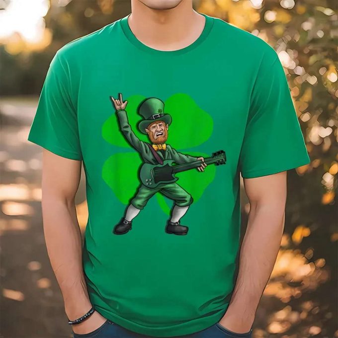 St Patrick’s Day Rock And Roll Leprechaun Guitar T Shirt 2