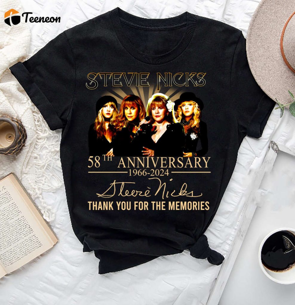 Stevie Nicks 58Th Anniversary Signature T-Shirt – Vintage Tee For Fans 2