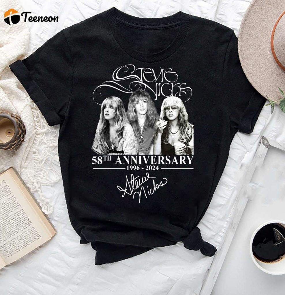 Stevie Nicks 58Th Anniversary Signature T-Shirt: Fan Gift Vintage &Amp; Retro Shirt 2