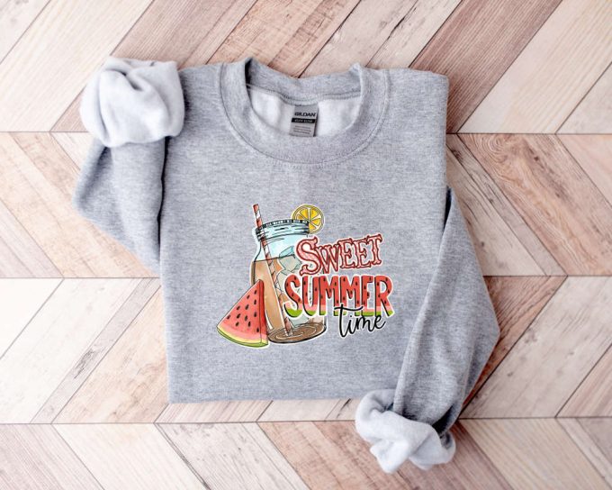 Sweet Summer Time Sweatshirt: Embrace The Beach With Watermelon Vibes And Hello Summer Sweater 3