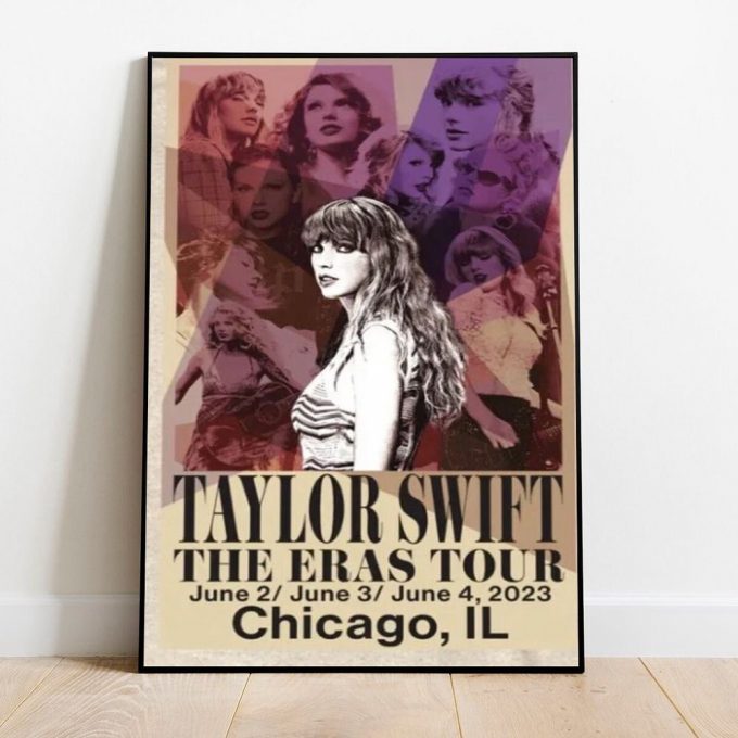 Taylor Eras Tour Chicago Poster For Home Decor Gift, Custom Date And City Eras Tour Poster For Home Decor Gift, Eras Tour Merch,Taylor Poster For Home Decor Gift,Concert Poster For Home Decor Gift For Taylor Version 2