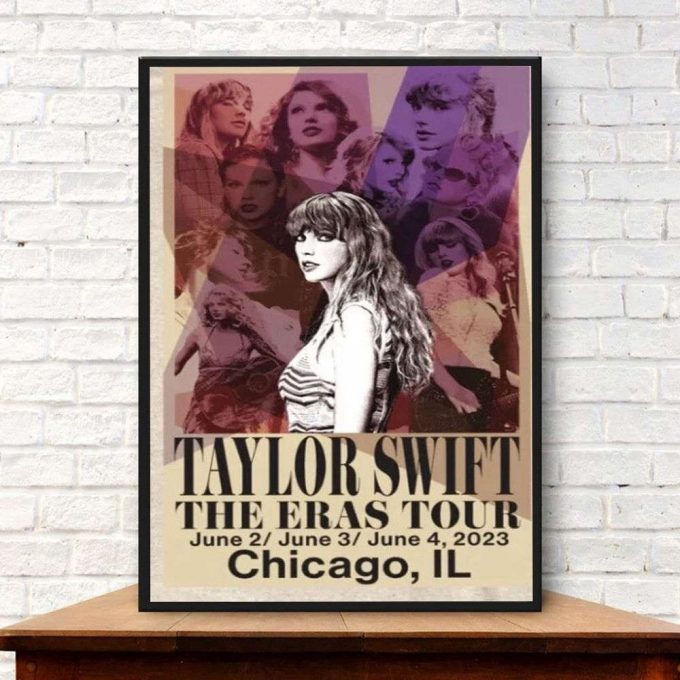 Taylor Eras Tour Chicago Poster For Home Decor Gift, Custom Date And City Eras Tour Poster For Home Decor Gift, Eras Tour Merch,Taylor Poster For Home Decor Gift,Concert Poster For Home Decor Gift For Taylor Version 3