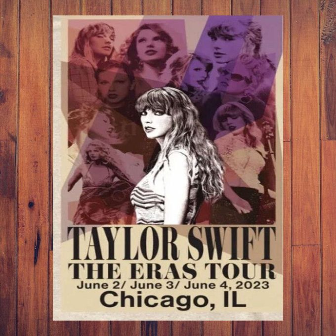 Taylor Eras Tour Chicago Poster For Home Decor Gift, Custom Date And City Eras Tour Poster For Home Decor Gift, Eras Tour Merch,Taylor Poster For Home Decor Gift,Concert Poster For Home Decor Gift For Taylor Version 4