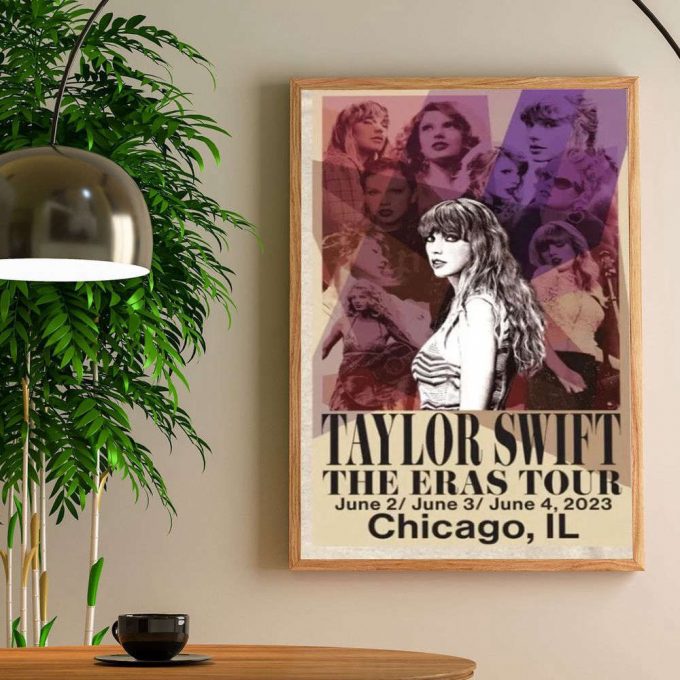 Taylor Eras Tour Chicago Poster For Home Decor Gift, Custom Date And City Eras Tour Poster For Home Decor Gift, Eras Tour Merch,Taylor Poster For Home Decor Gift,Concert Poster For Home Decor Gift For Taylor Version 5