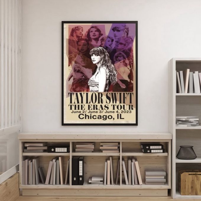 Taylor Eras Tour Chicago Poster For Home Decor Gift, Custom Date And City Eras Tour Poster For Home Decor Gift, Eras Tour Merch,Taylor Poster For Home Decor Gift,Concert Poster For Home Decor Gift For Taylor Version 6