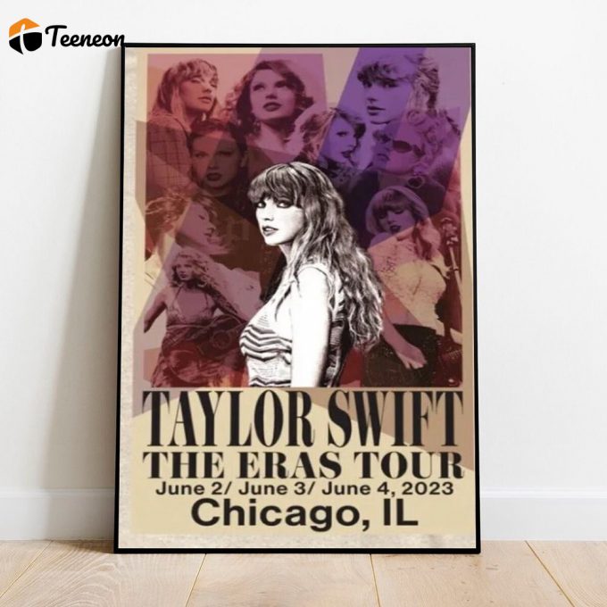 Taylor Eras Tour Chicago Poster For Home Decor Gift, Custom Date And City Eras Tour Poster For Home Decor Gift, Eras Tour Merch,Taylor Poster For Home Decor Gift,Concert Poster For Home Decor Gift For Taylor Version 1