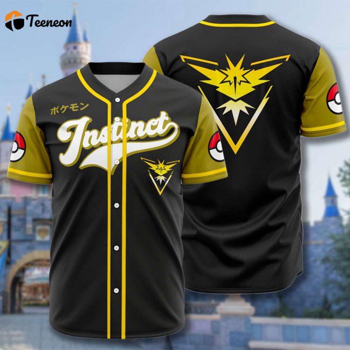 Team Yellow Baseball Jersey Japanese Anime Shirt Custom Name Unique Yellow Gift 1