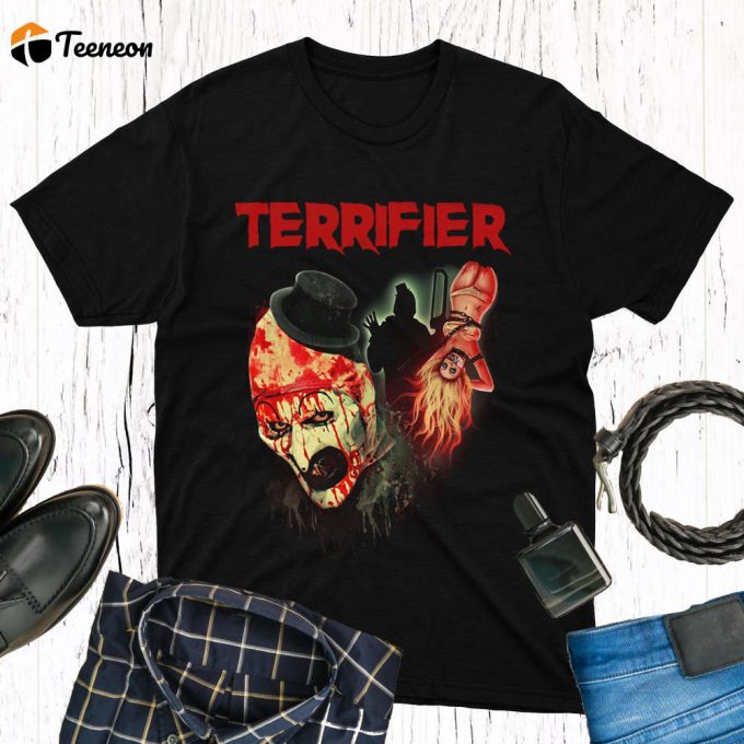 Terrifier T-Shirt: Horror Movie Poster Graphic Tee Perfect Gift For Him Her &Amp;Amp; Horror Movie Fans 1