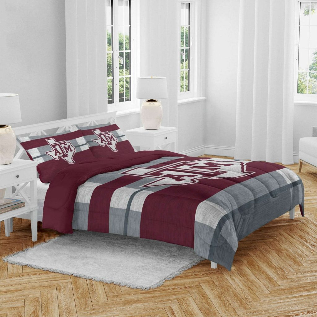 Texas A&Amp;M Aggies Maroon Grey Bedding Set Gift For Fans - Perfect Gift For Fans! 2