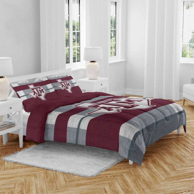 Texas A&Amp;Amp;M Aggies Maroon Grey Bedding Set Gift For Fans - Perfect Gift For Fans! 1