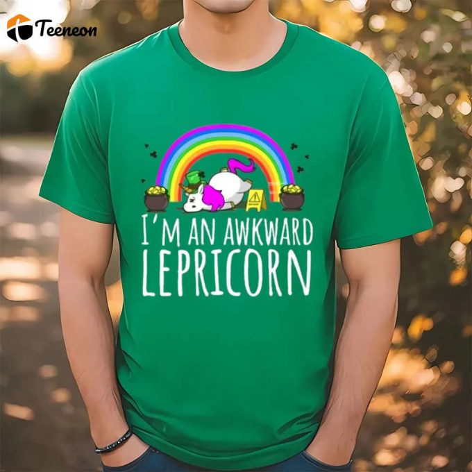 The Awkward Lepricorn Funny Unicorn St. Patrick’s Day T Shirt