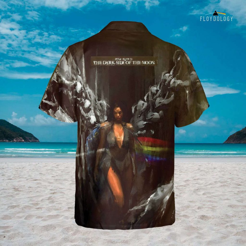 The Dark Side Of The Moon Lady Illustration Pink Floyd Hawaiian Shirt 9