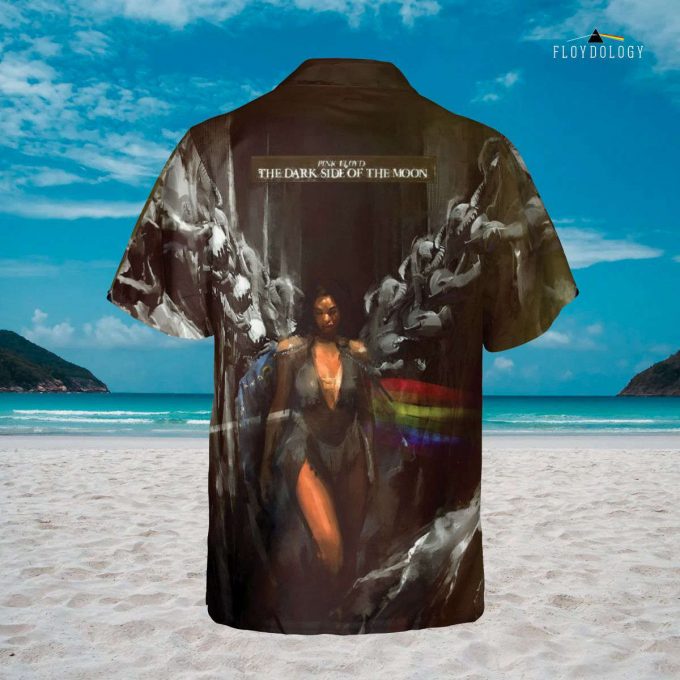 The Dark Side Of The Moon Lady Illustration Pink Floyd Hawaiian Shirt 3