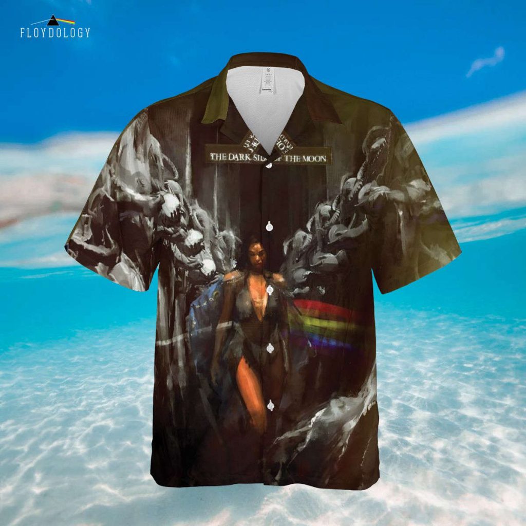 The Dark Side Of The Moon Lady Illustration Pink Floyd Hawaiian Shirt 11