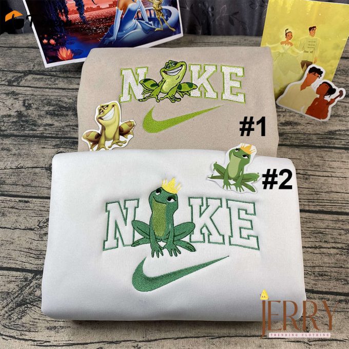 Disney Nike Frog And Princess Embroidered Sweatshirt: Unique And Stylish Apparel For Disney Fans 1