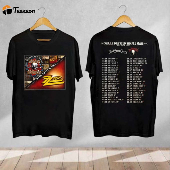 Sharp Dressed Simple Man Tour 2024: Zz Top &Amp;Amp; Lynyrd Skynyrd Shirt Merch &Amp;Amp; Tours 1