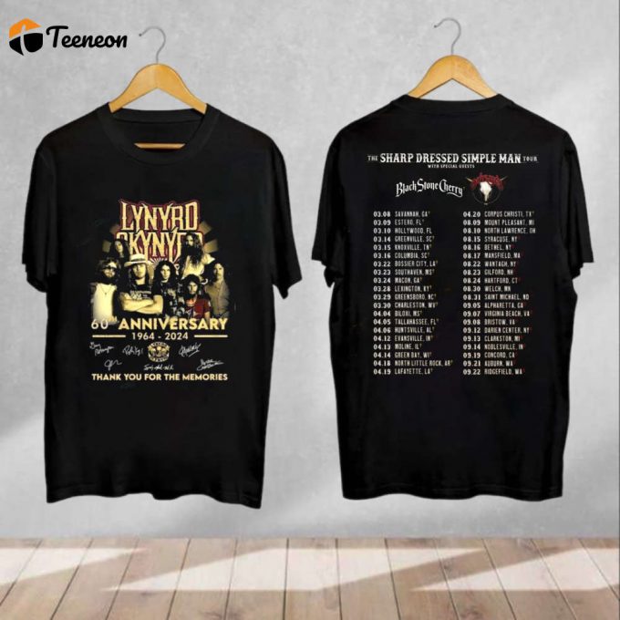 Sharp Dressed Simple Man Zz Top &Amp;Amp; Lynyrd Skynyrd Tour 2024 Shirt: Official Merch For Lynyrd Skynyrd &Amp;Amp; Zz Top Tours 1