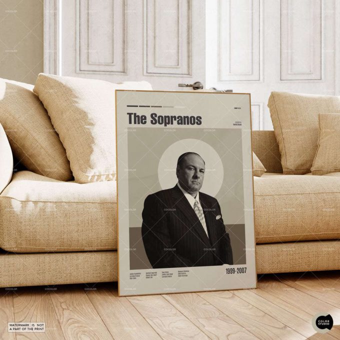 The Sopranos, Tony Soprano, Retro Modern, Vintage Inspired Poster For Home Decor Gift, Mid Century Poster For Home Decor Gift 3