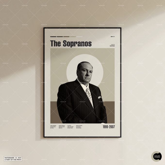 The Sopranos, Tony Soprano, Retro Modern, Vintage Inspired Poster For Home Decor Gift, Mid Century Poster For Home Decor Gift 4