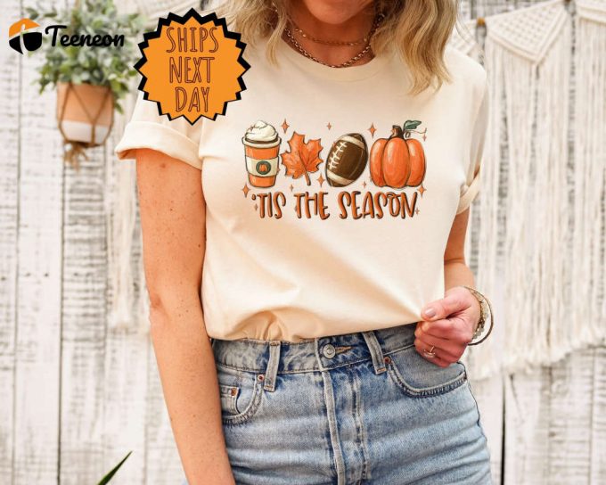 Fall Football Shirts For Women: Tis The Season! Cute Pumpkin Tees 1