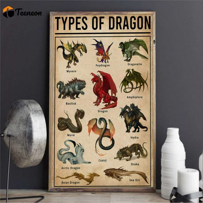 Types Of Dragon Animal Poster For Home Decor Gift For Home Decor Gift 1