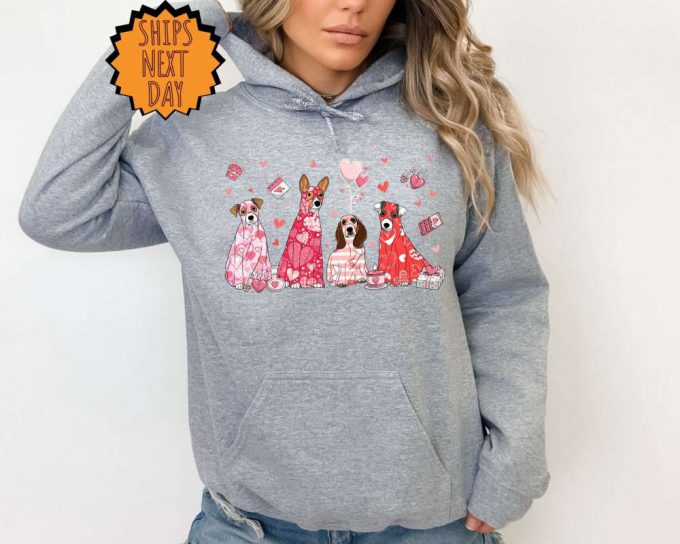 Valentine Dog Sweatshirt, Love Dog Gift Hoodie, Dog Lover Shirt, Valentine Sweatshirt, Cute Valentine Sweater, Valentine Lovely Dog Shirts 2