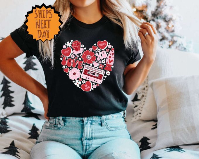 Valentine Heart Love Shirt, Valentines Day Shirt Women, Valentine Shirt, Valentines Day Gift, For Women Valentine Gift Shirt, Love Gift Tee 2