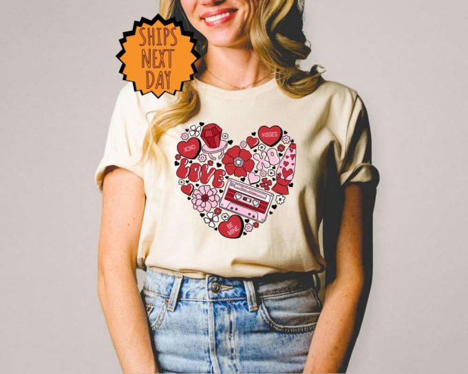 Valentine Heart Love Shirt, Valentines Day Shirt Women, Valentine Shirt, Valentines Day Gift, For Women Valentine Gift Shirt, Love Gift Tee 3