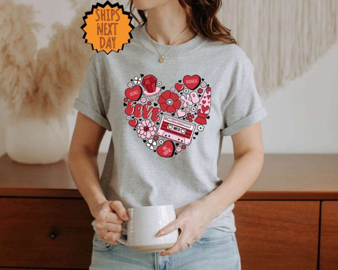 Valentine Heart Love Shirt, Valentines Day Shirt Women, Valentine Shirt, Valentines Day Gift, For Women Valentine Gift Shirt, Love Gift Tee 5