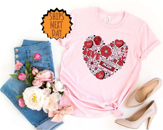 Valentine Heart Love Shirt, Valentines Day Shirt Women, Valentine Shirt, Valentines Day Gift, For Women Valentine Gift Shirt, Love Gift Tee 6